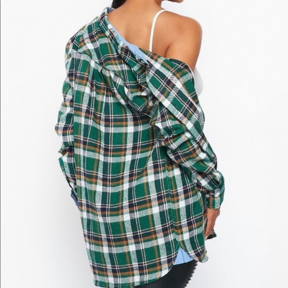 NEW FALL UNISEX TRENDY GREEN MULTI PLAID FLANNEL LONG SLEEVE BUTTON UP SHIRT - Picture 5 of 7